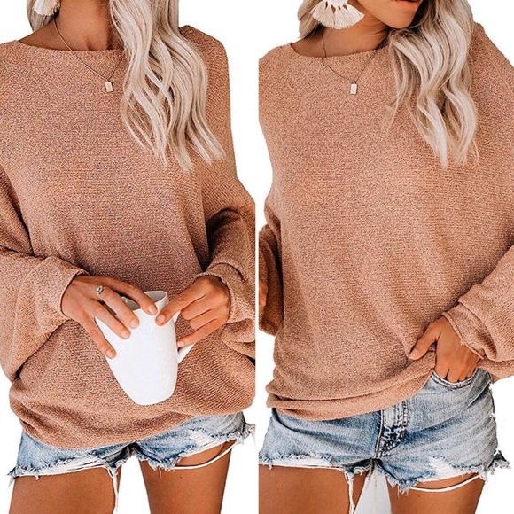 NWT Women’s Oversized Off Shoulder Knit Top - Picture 4 of 6